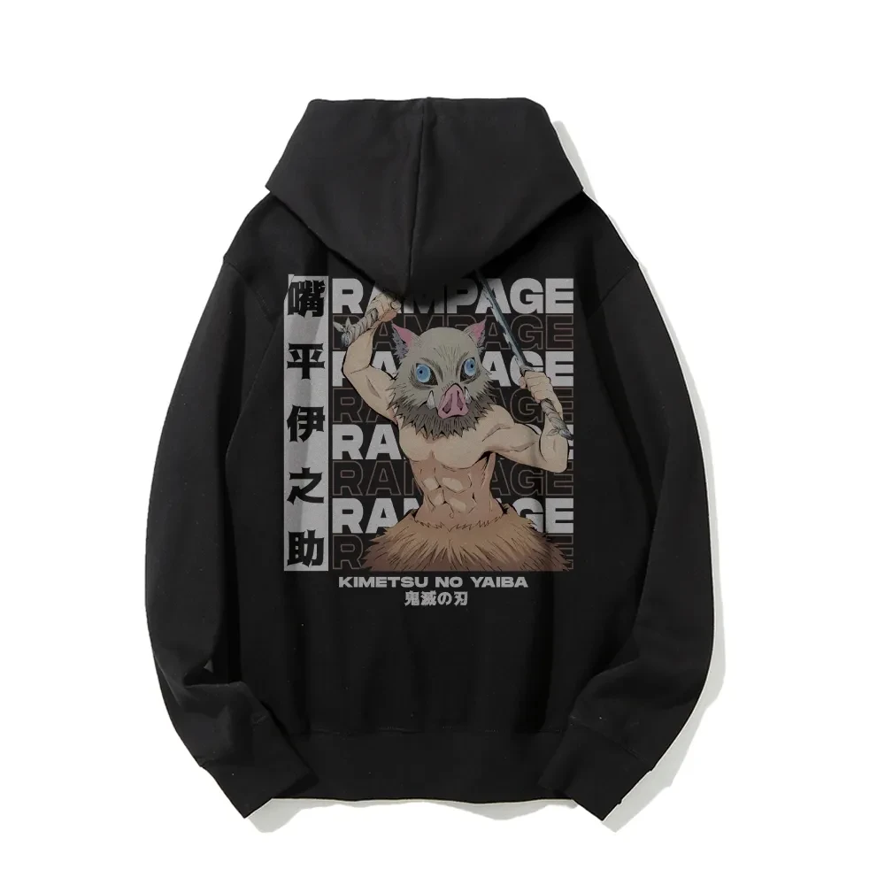 

2025 New Inosuke Hashibira Demon Killer Hoodie Parent-child Clothing Men's and Women's Same Cotton Printing Autumn and Winter