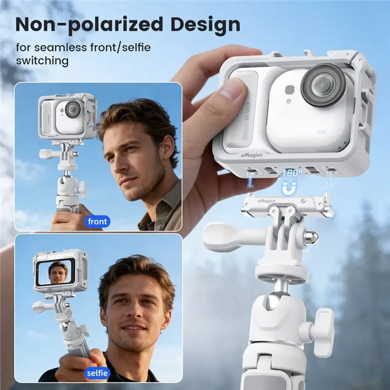 AMAGISN Plastic Camera Cage For Go Ultra Expansion Frame Protective Shell Cage Light Gray