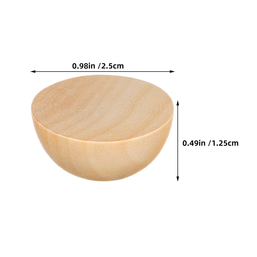 300Pcs Wooden Split Balls Natural Unfinished Half Round Beads for DIY Craft Decoration Home Wall Art Christmas