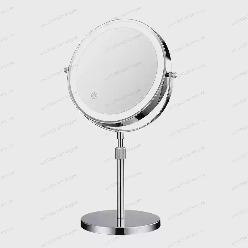 Makeup Mirror 10x Magnifying 3 Color Vanity Mirror Rechargeable Lighted Height Adjustable Double Sided Cosmetic Mirror