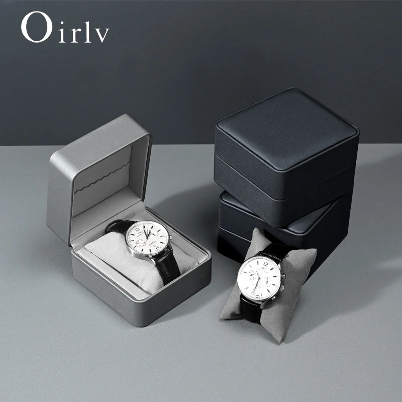 oirlv-高級レザー時計ボックス-シングルウォッチ収納ケース-取り外し可能な枕付き-腕時計ジュエリーディスプレイボックス-ギフト