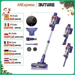 BUTURE Aspirateur sans Fil, 38KPA/450W Aspirateur Balai sans Fil Puissant avec Écran Tactile, 50 Min Autonomie, Batterie Amovible, 1.5 L, Brosse Anti-Emmêlement, Aspirateur Balai pour Sol/Tapis