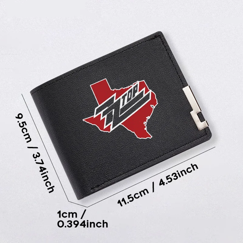 텍사스 Ztop 로고 PU 가죽 지갑 미니멀리스트 남성용 컴팩트 디자인 내구성이 뛰어난 경량 비즈니스 스타일 일상 휴대용 액세서리