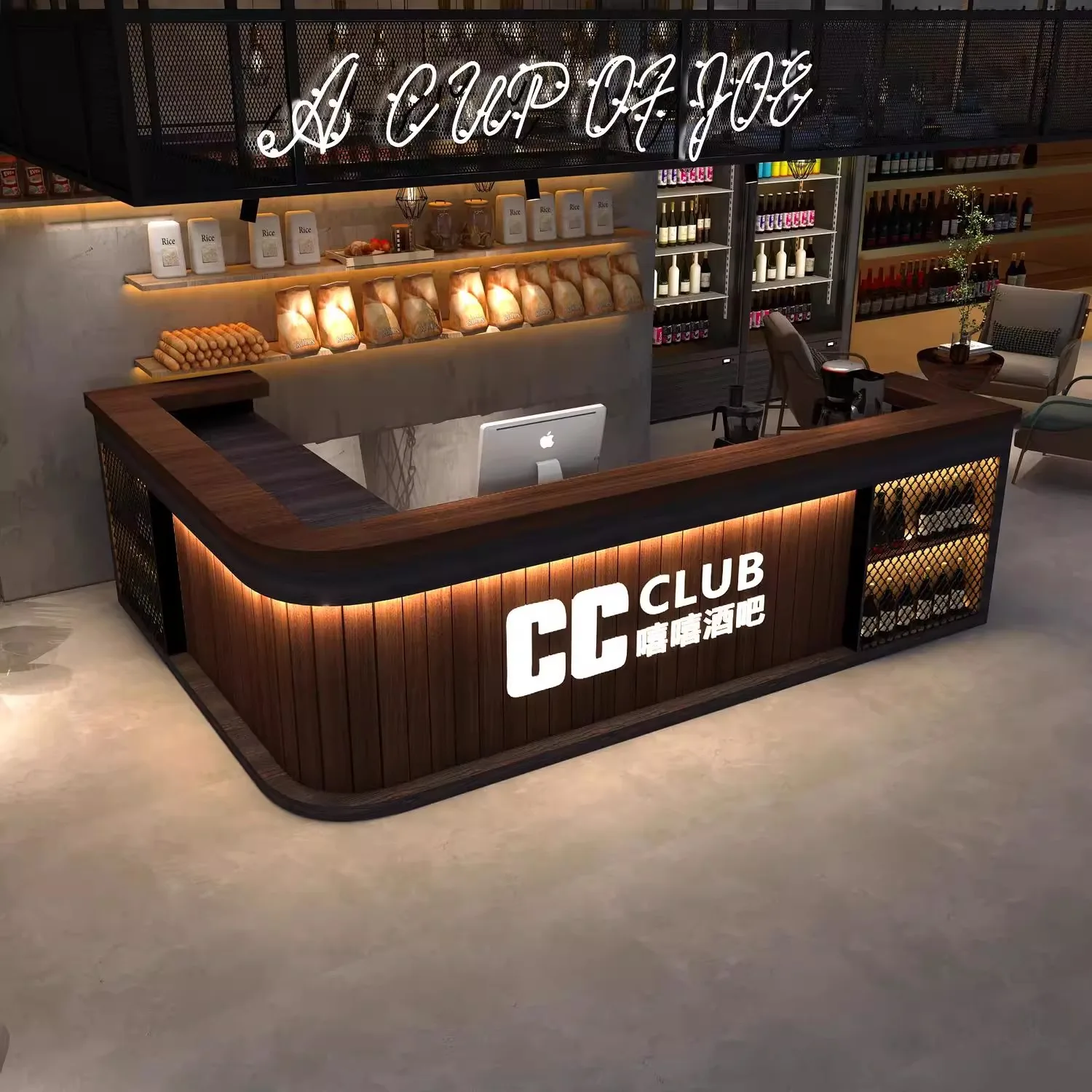 

Винтажный индустриальный стиль, бар, кофейня, таверна, стойка регистрации, ресторан, магазин барбекю, касса, стойка регистрации отеля