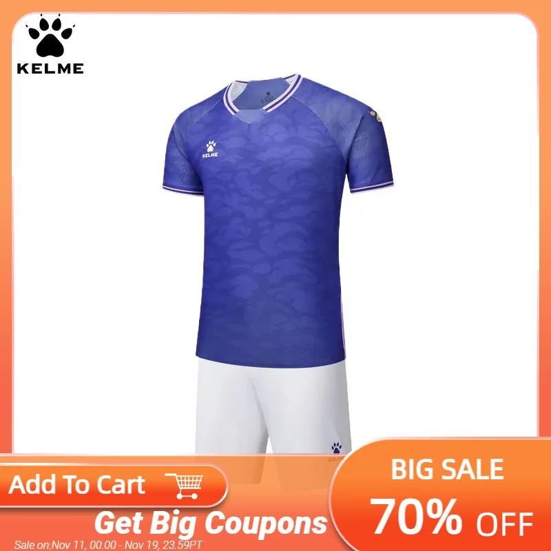 

Kelme Football Jersey 2024 New Customized Outdoor Training Sports Running T-shirt Set Professional Competition Soccer Jersey