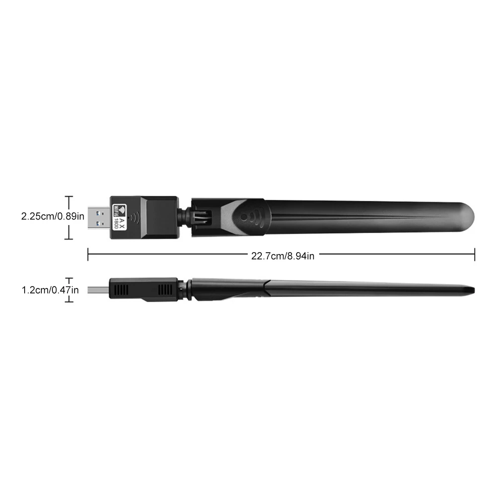 Adaptador USB WiFi6 receptor de tarjeta de red de 1800Mbps banda Dual 5GHz 2,4GHz 6dBi antena Plug and Play para ordenador portátil de escritorio