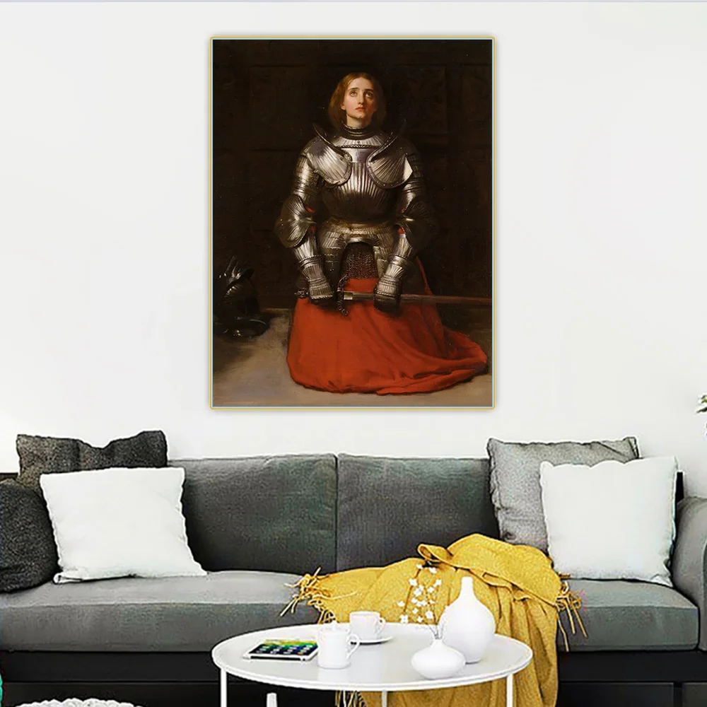 John Everett Millais《Joan of Arc》Canvas Oil Painting Artwork Poster Picture Wall Hanging Decor Home Living Room Decoration