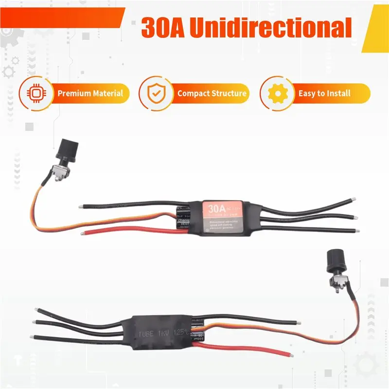 Brushless Electric Regulation Speed Controller Self Starting ESC DIY Fan 30A Unidirectional-A20R