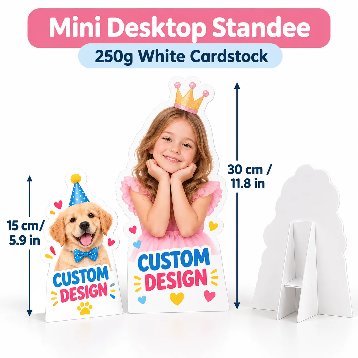 Custom Cardboard Mini Desktop Standee, Personalized Photo Image Cutout Standee for Party Birthday Desktop Decor Standee Gift