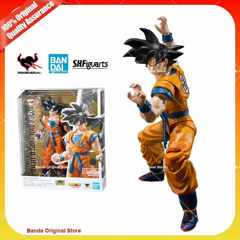 100% Original Bandai S.H.Figuarts Shf Dragon Ball Super Super Hero Son Goku Reissue Anime Action Collection Figures Model Toys