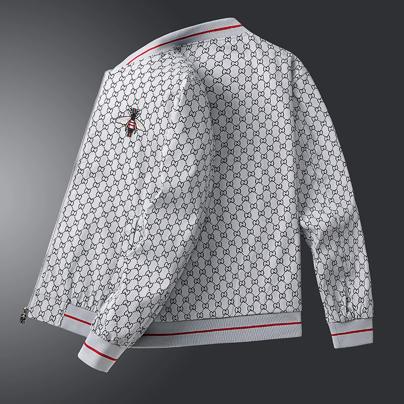 جاكيت رجالي برقبة بيسبول ، معطف بقصة ضيقة ، موضة الترفيه ، الاتجاه ، الربيع والخريف ، جديد