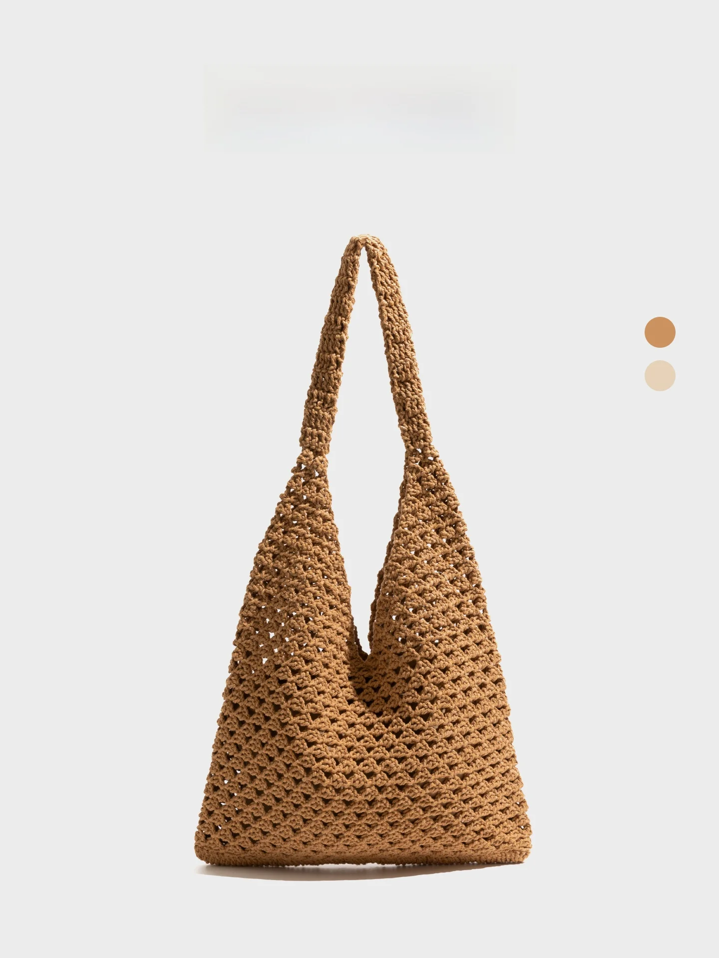 

Orange Girl Crochet Knitted Bag Hollow out Summer Vacation Single Shoulder Bag Lazy Style Soft Fabric Tote Handbag