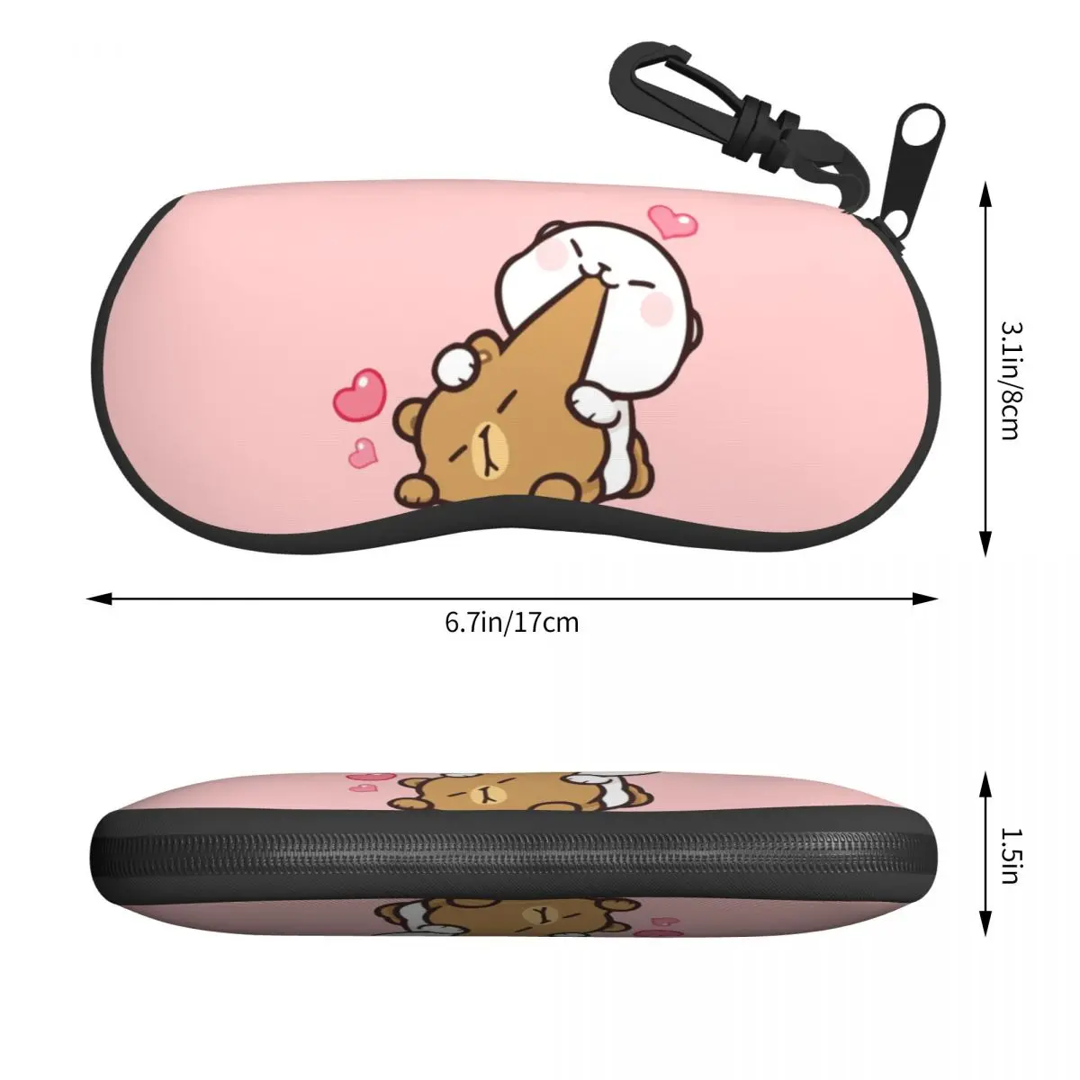 Cute Mochi Bears Sunglasses Soft Case Neoprene Zipper Peach And Goma Shell Eyeglass Case Custom Protective Box For Glasses