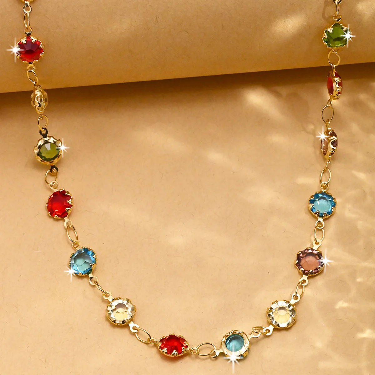 Luxury Shiny Multiple Random Colors Zircon Choker Necklaces for Women Exquisite Crystal Short Sexy Necklace Wedding Jewelry Gift