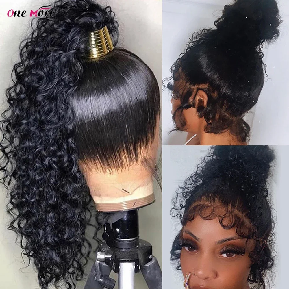 360 Full Lace Wig Human Hair Pre Plucked Glueless Curly Human Hair Wig 30 32 Inch Deep Wave Frontal Wig 13x6 Lace Frontal Wig