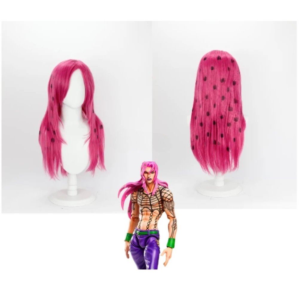 

JoJo Bizarre Adventure Golden Wind Diavolo Cosplay Wig Pink Hair Heat Resistant Synthetic
