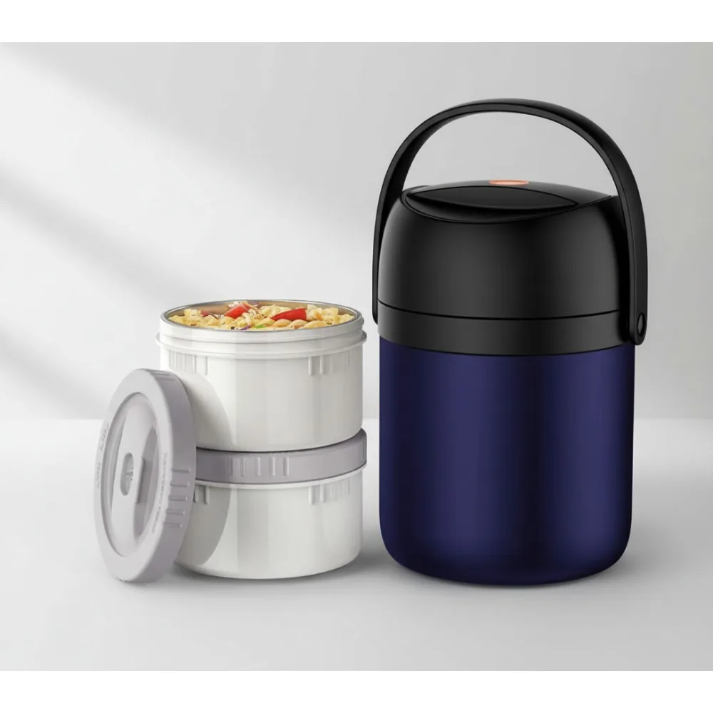 

Изолированная банка для еды на 54 унции, ланч-бокс для горячей и холодной воды на 6 часов, герметичный штабелируемый термоконтейнер из нержавеющей стали для взрослых