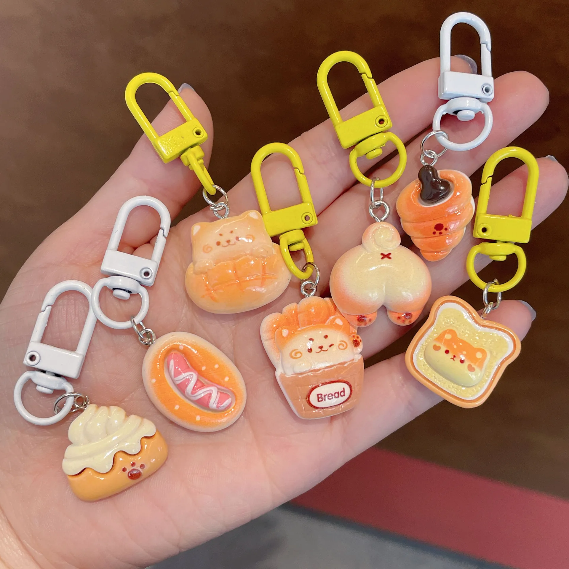 

Hot Sale Cute Dog 3D Mini Food Cup Cake Keychain charm for bag Men Women Fashion Handmade Car Key Hangbag Keychain