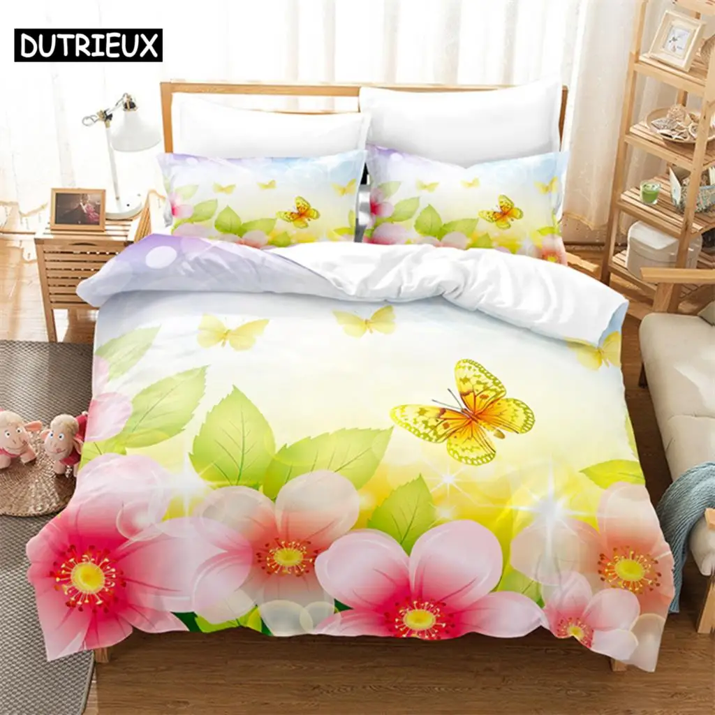 

Lovers Queen Bedding Set Flowers Rose Duvet Cover Set Bedding Digital Printing Bed Linen King Size Duvet Cover Set Bedding Sets