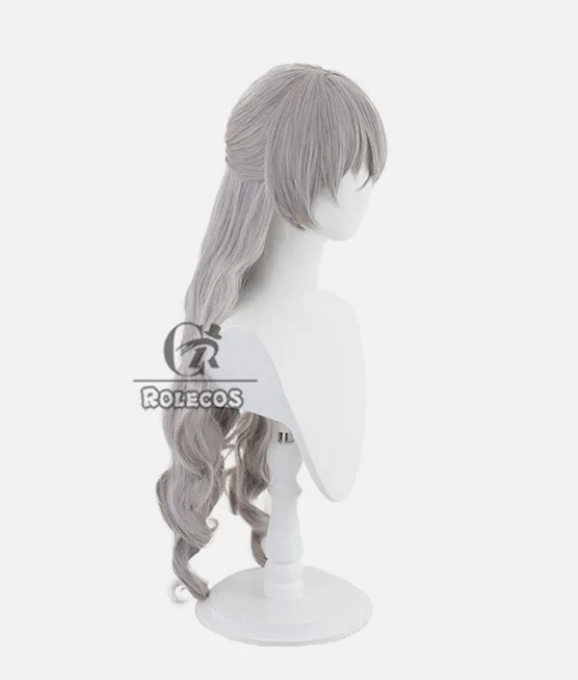 Game Honkai Star Rail Bronya Cosplay Wigs 75cm Silver Gray Wavy Synthetic Hair