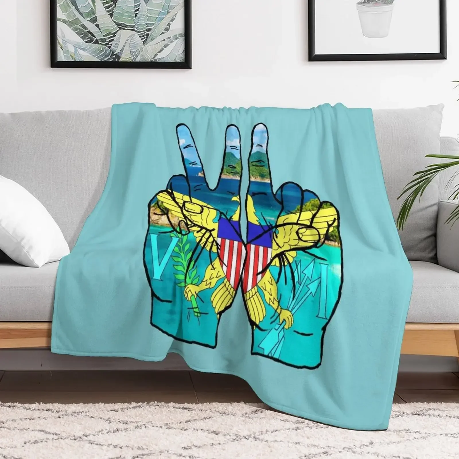 

USVI hands Throw Blanket blankets and throws Bed linens Summer Blankets