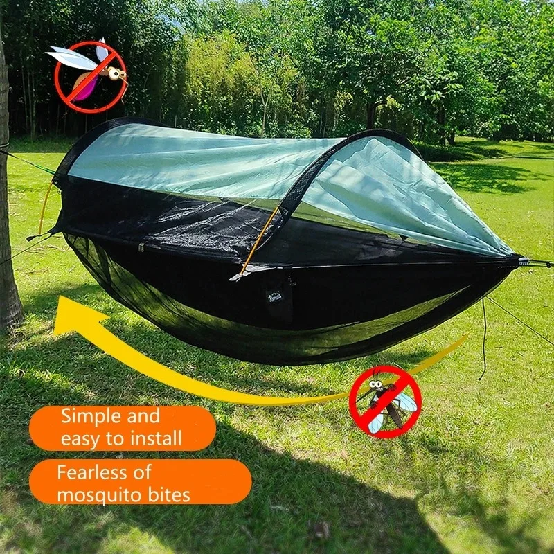 Hammock bottom mosquito net cover, outdoor hammock detachable mosquito net, camping hammock quick-setup mosquito screen image 3