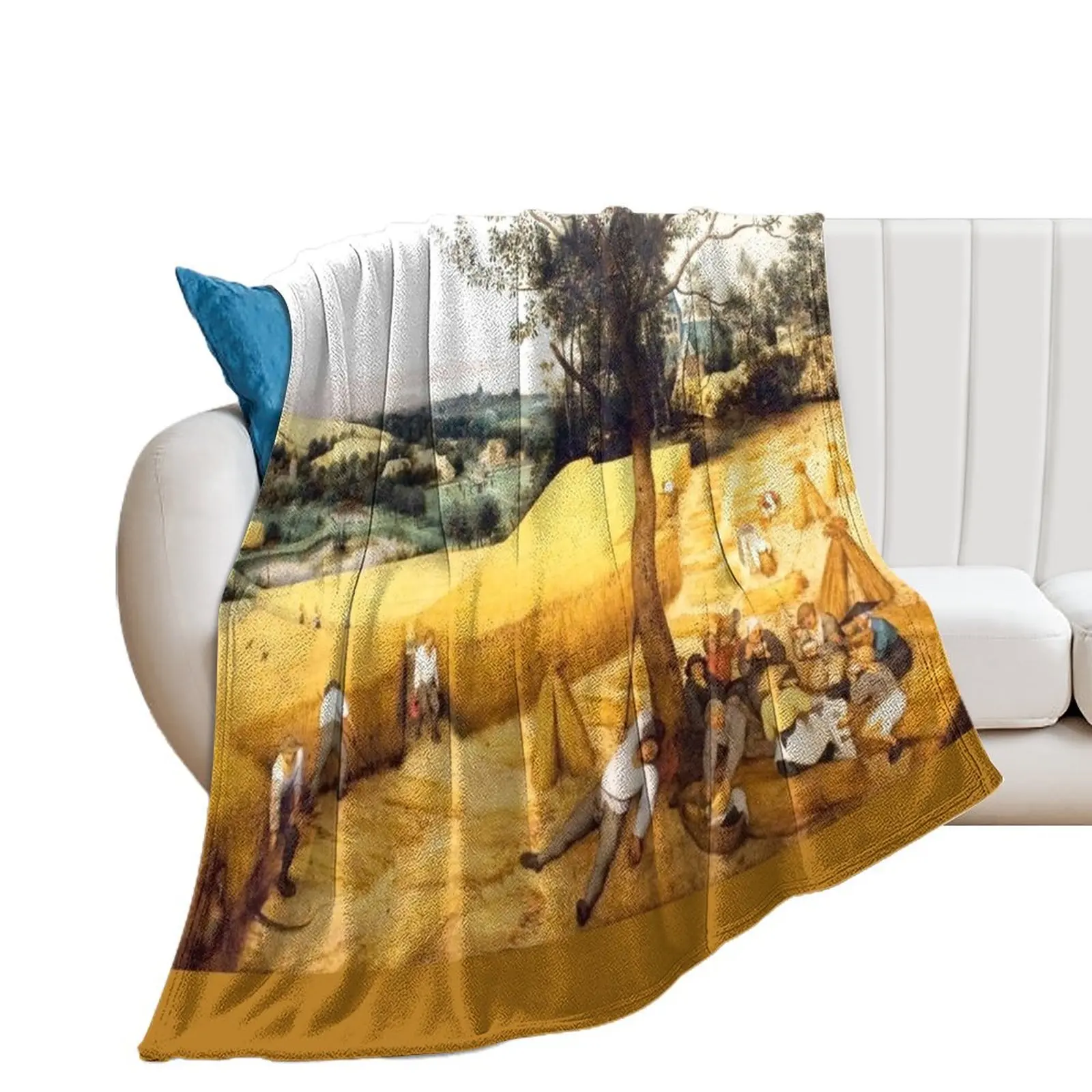 HD. The Harvesters, by Pieter Bruegel the Elder. HIGH DEFINITION Throw Blanket Luxury Brand Hairy Blankets