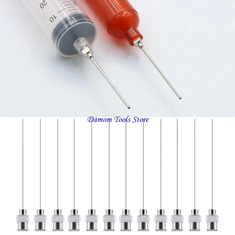 57BE 12Pcs Dispensing Tip Tubes Needle with Excellent Compatibility Various Syringes