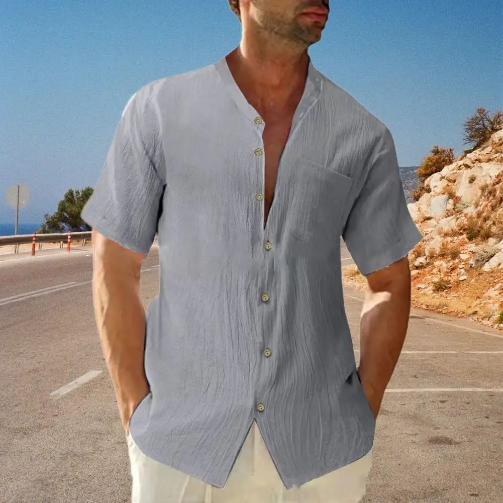 

Men's Cotton Linen Business Casual Shirts And Blouses Handsome Social Shirts For Men Long Sleeve