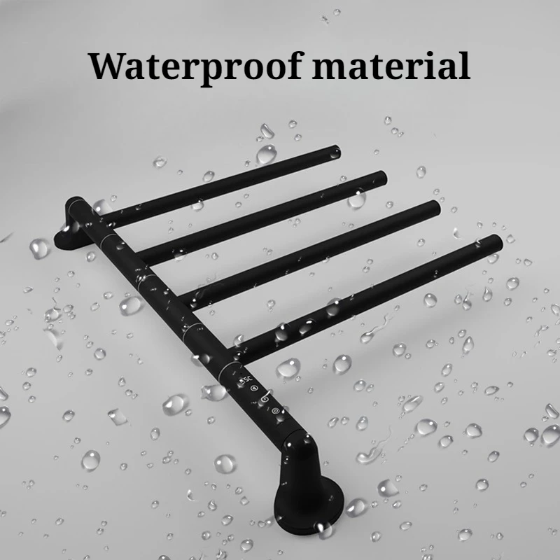 Bathroom Electric Towel Rack Stainless Steel Household Waterproof Rotating Towel Warmers Constant Temperature Bathroom Fixture