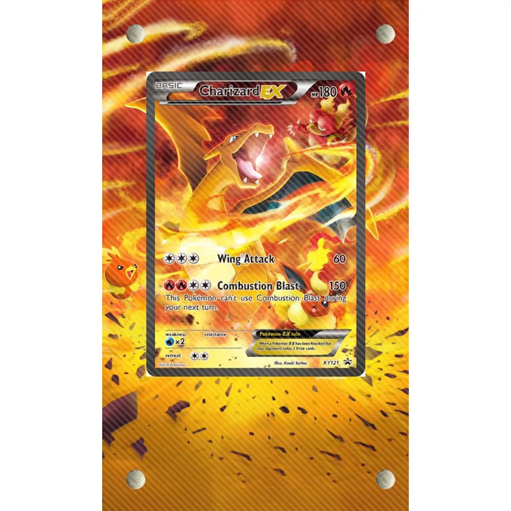 Pokemon PTCG Collection Acrylic Painting Extended Card Brick Charizard Bulbasaur Squirtle Raichu Gyarados Anime Peripheral