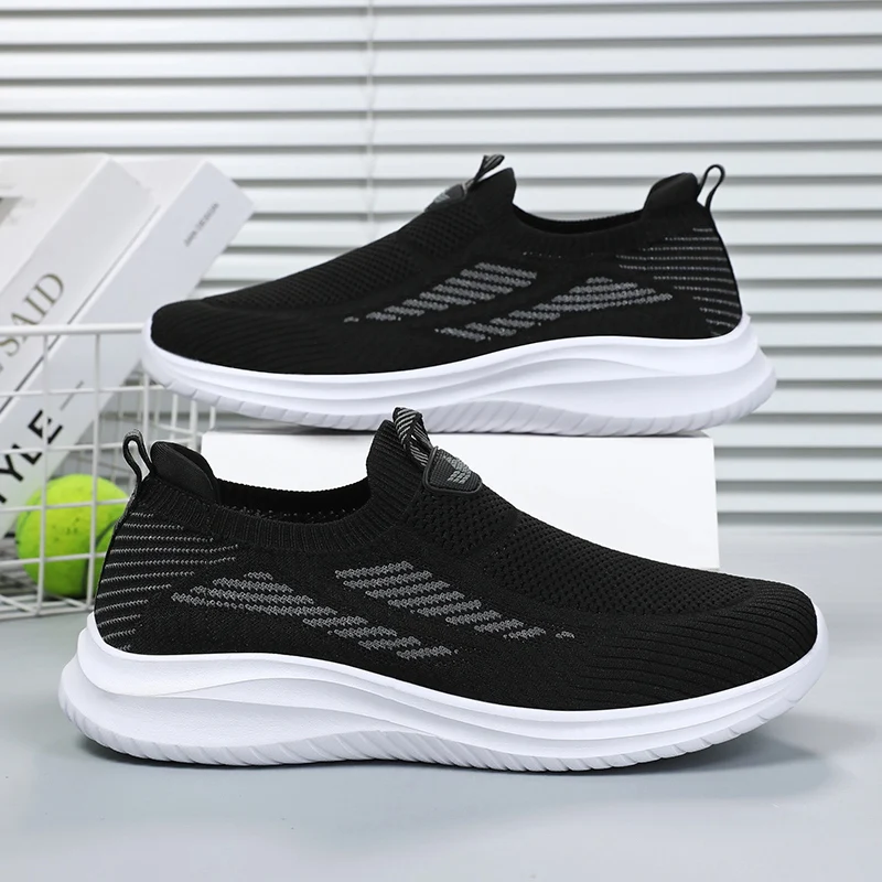

Мужская спортивная обувь, новинка 2024, сетчатые дышащие повседневные легкие кроссовки на мягкой подошве на плоской подошве, уличная прогулочная обувь для мужчин