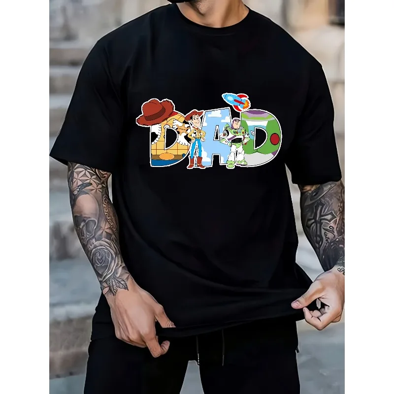 تي شيرت سلسلة ديزني توي ستوري Dad الأكثر مبيعًا لعام 2025 للرجال والنساء، أكمام قصيرة عصرية من القطن الصيفي للرجال #2