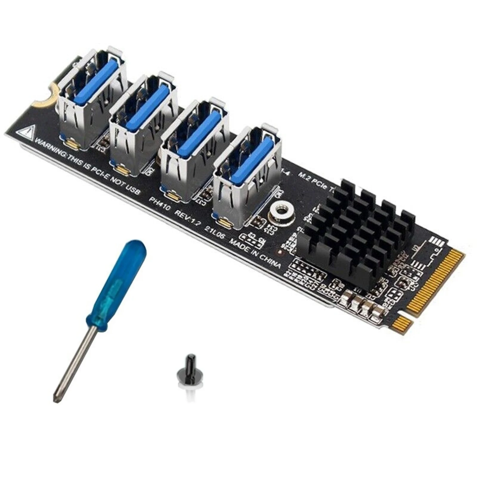 

USB 3.0 PCI-E Riser Card M.2 to PCIE Extender Riser Adapter Card 4 Port PCI-Extender Adapter Card