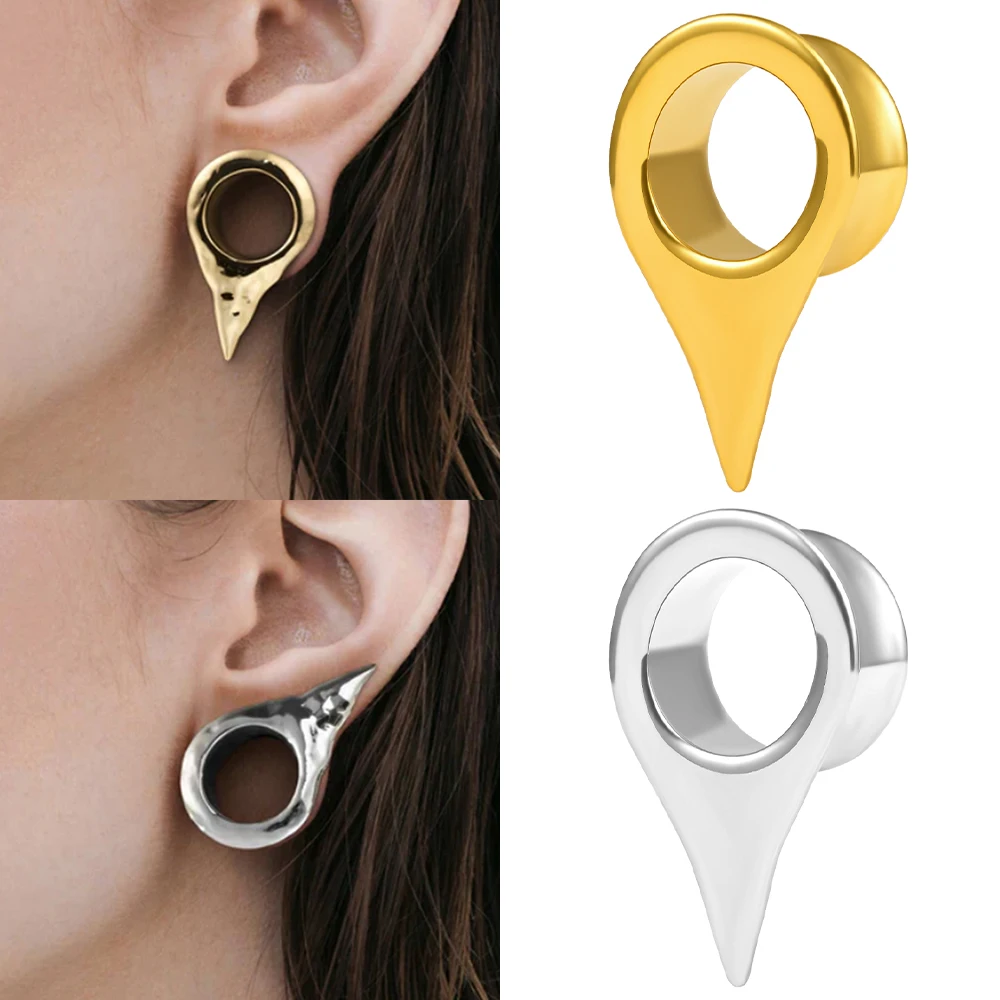 

Doearko 2PCS 316 Stainless Steel Fashion Ear Plugs Tunnels Stretcher Studs Ancient Body Piercing Jewelry