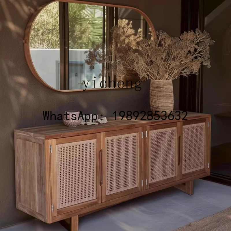 

H3-30 courtyard outdoor solid wood dining side tea storage cabinet B & B outdoor garden open-air log cabinet