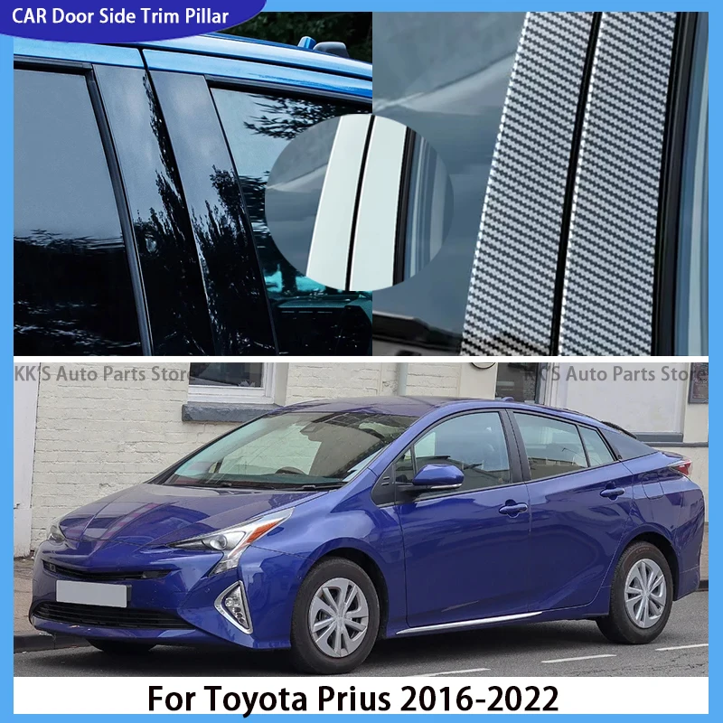 

8Pcs Fit For Toyota Prius 2016 2017 2018 2019 2020 2021 2022 Gloss Black Pillar Post Door Decor Window Colum BC Cover Trim