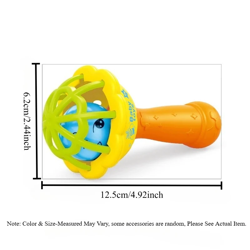 لعبة أطفال تنموية سهلة الإمساك، لعبة خشخيشة حسية للرضع، عضاضة تعليمية من مونتيسوري لحديثي الولادة #3
