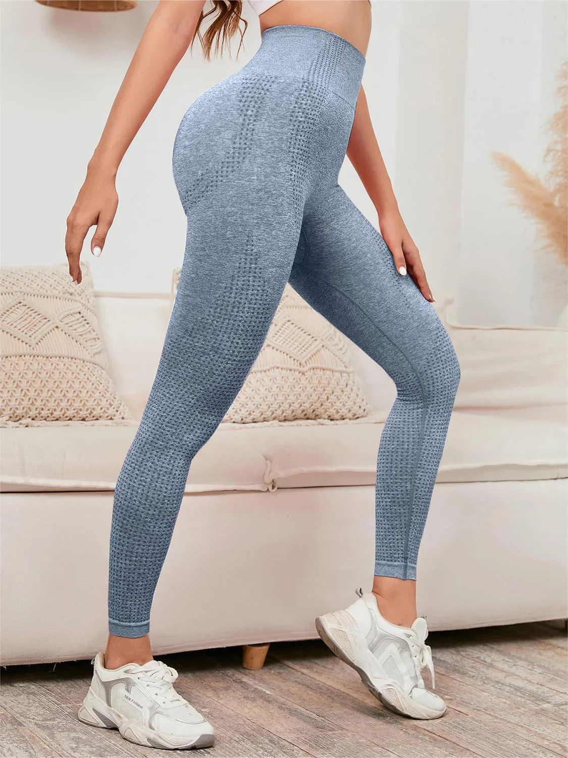 Mallas de cintura alta sin costuras para mujer, pantalones de Yoga transpirables para Fitness, pantalones de alta elasticidad, ropa para gimnasio, trote y ciclismo