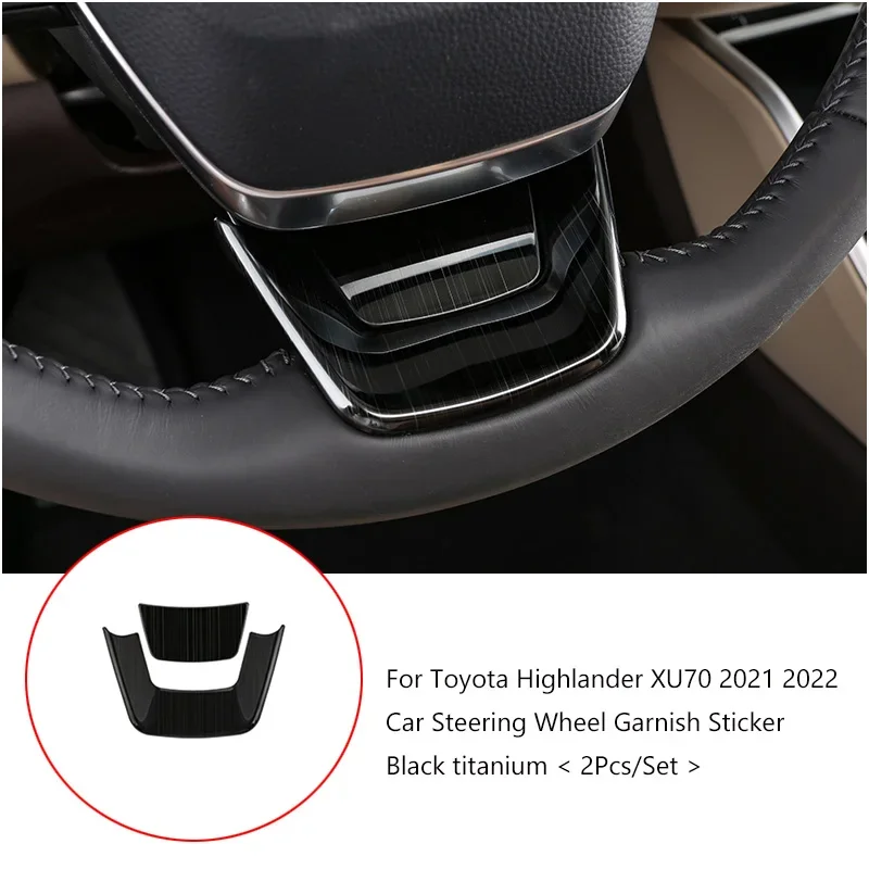 Car Steering Wheel Decorative Circle Interior Refit Stickers Car-Accessories For Toyota Highlander XU70 2021-2024