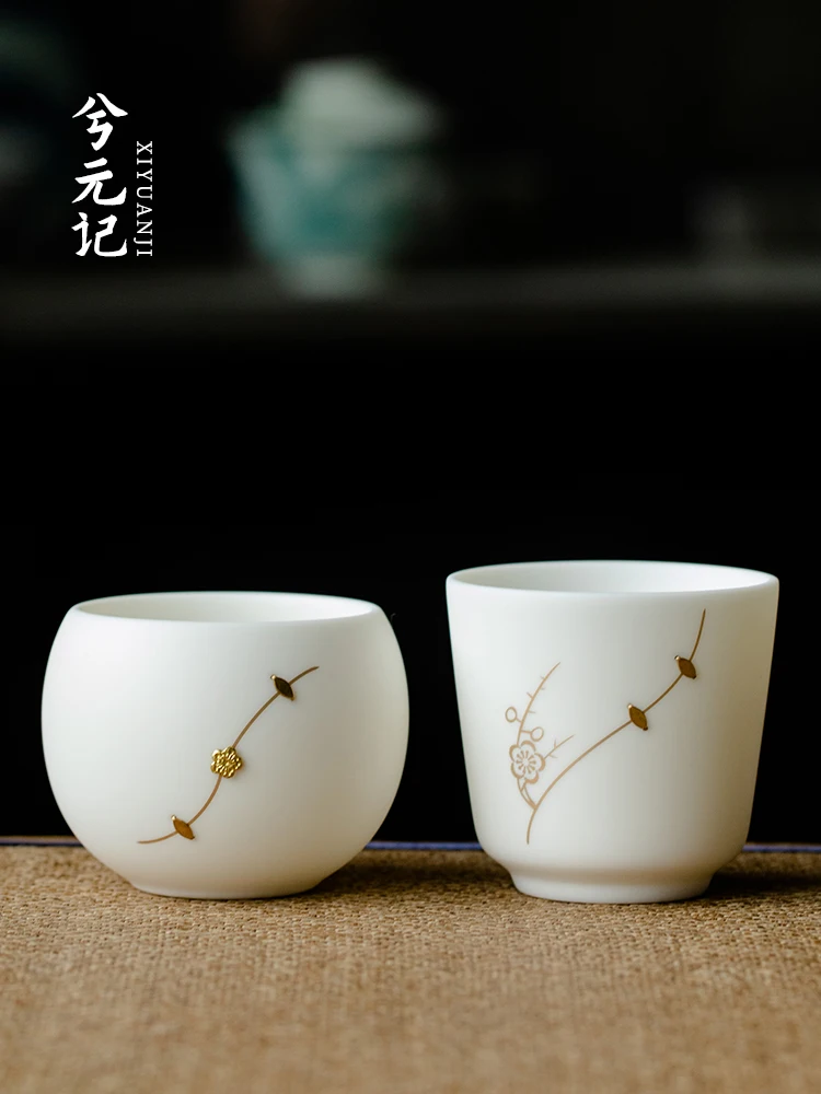 White Jade Ceramic Cup Single Female High-End Set Tasting Individual Dedicated