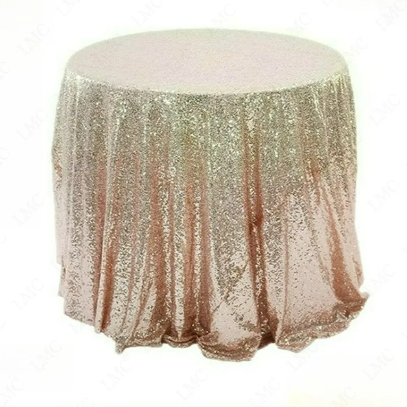 60-180cm Round Sequin Tablecloth Covers Home Wedding Birthday Christmas Party Outdoor Glitter Sparkling Table DecorSupplies