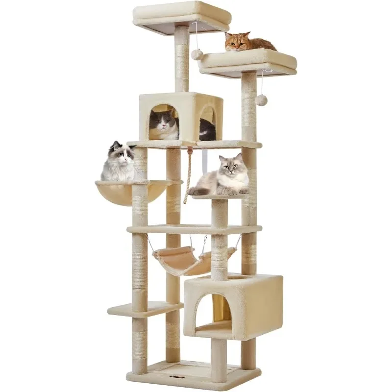 Cat Tree, 37.4-Inch Cat Tower for Indoor Cats,Suitable for Kittens,Plush Cat Condo with 5 Scratching Posts, Plush Perch