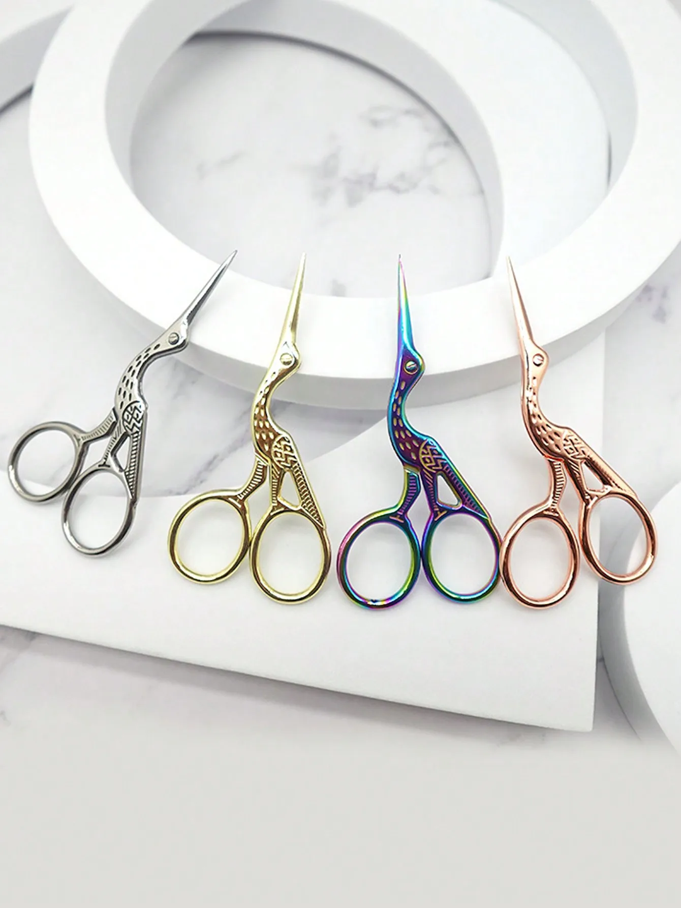 Stork Shape Embroidery Scissors Vintage Stainless Steel Crane Sewing Scissors Small Sharp Tailor Thread Shears Needlework Tool