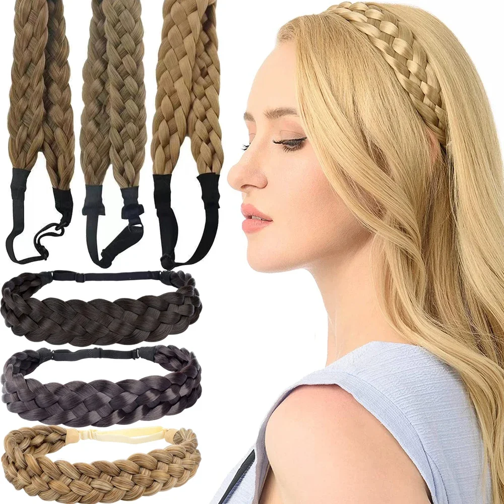 Korean Style Twist Braids Modeling Polyester Wig Headband High Quality  Synthetic Hairpiece Hair Bands Ladies Headwear