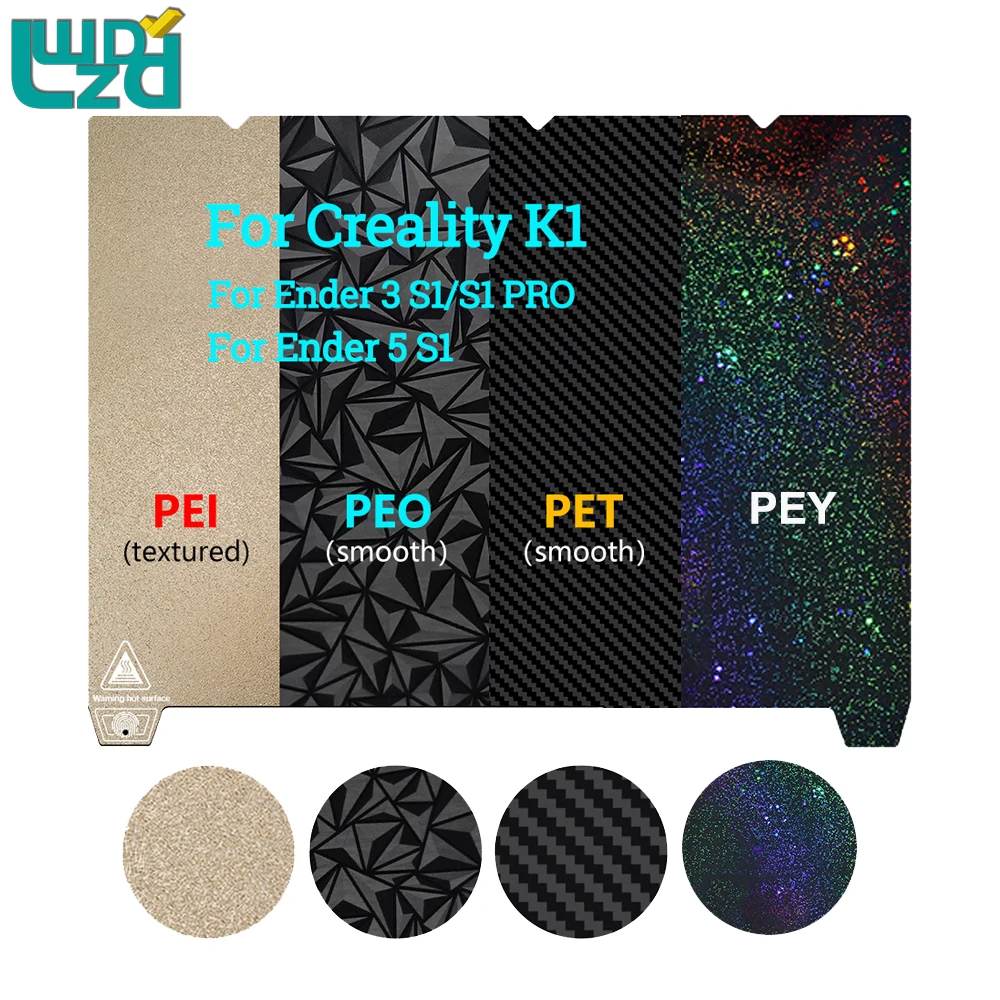 

For Creality K1 Double Side Magnetic Build Plate PET+PEI Spring Steel Sheet PEO 235/310mm Heated Bed For Ender 3 S1 PLUS/S1pro