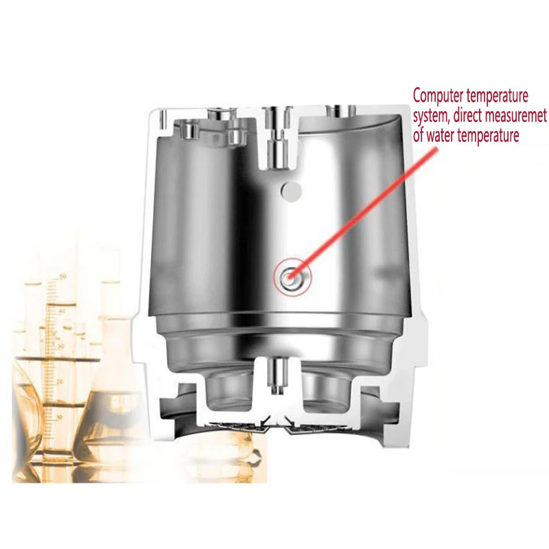 Mesin kopi Italia 1.7L mesin kopi uap Double Boiler pompa ganda penuh semi-otomatis tombol stainless steel 220V