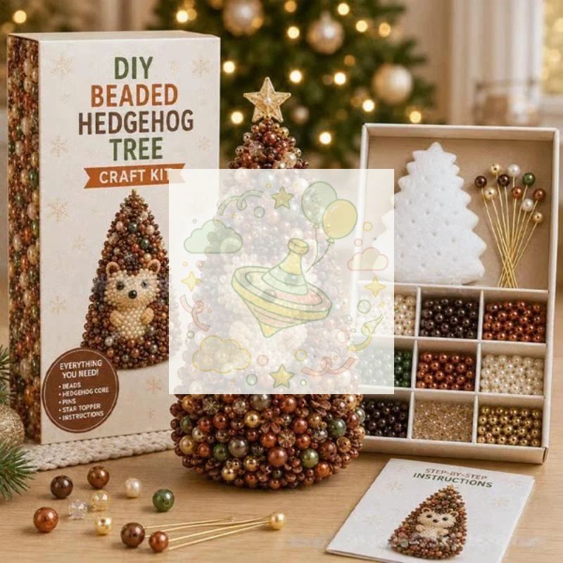 Handmade Cute Animal Beaded Christmas Tree DIY Kit Assembly Craft Set for Kids Educational Toy Xmas Gift Home Decor