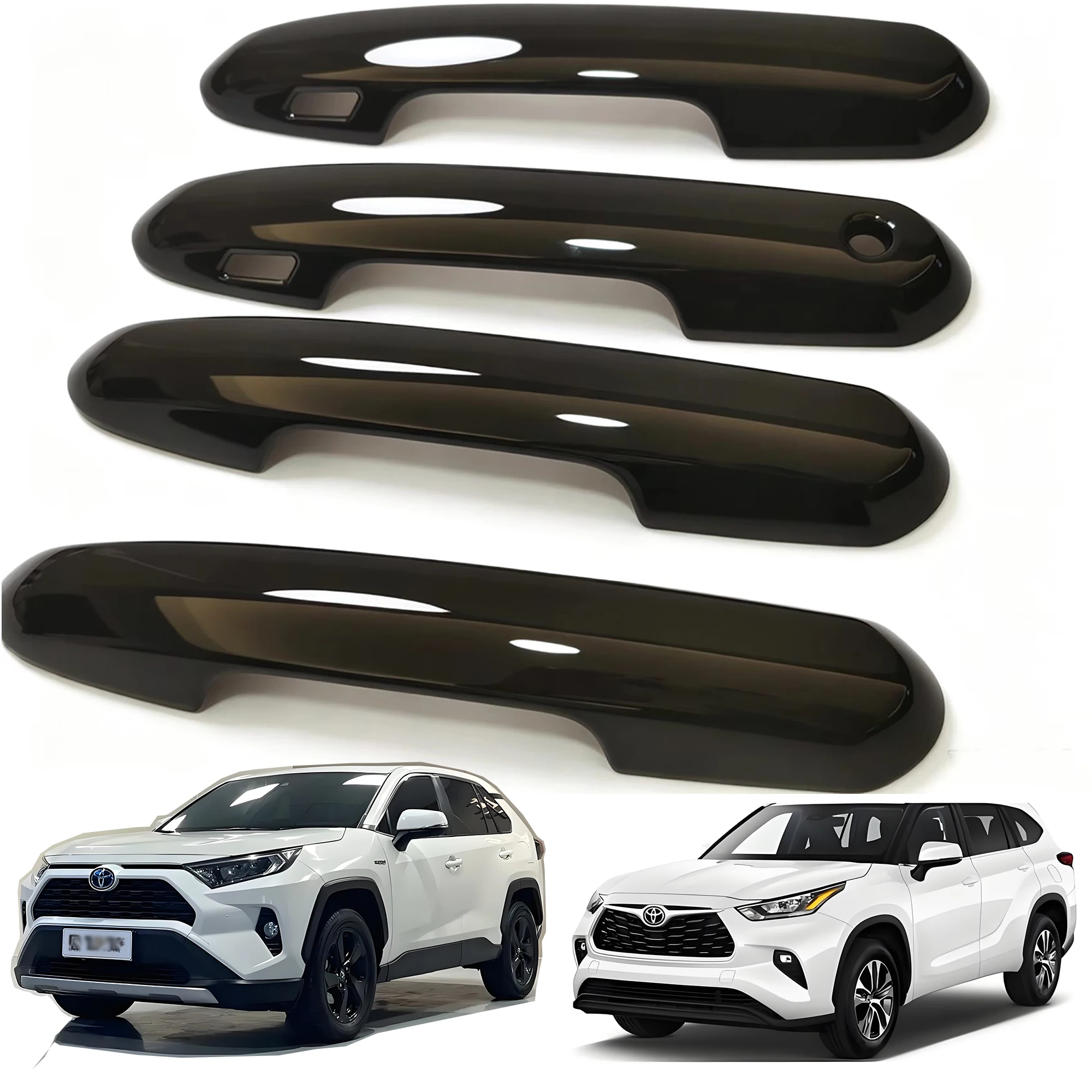 For Toyota RAV4 Highlander 2020 2022 LHD Door Handle Cover Trim Door Handles Sticker Decoration Cover Styling Accessories