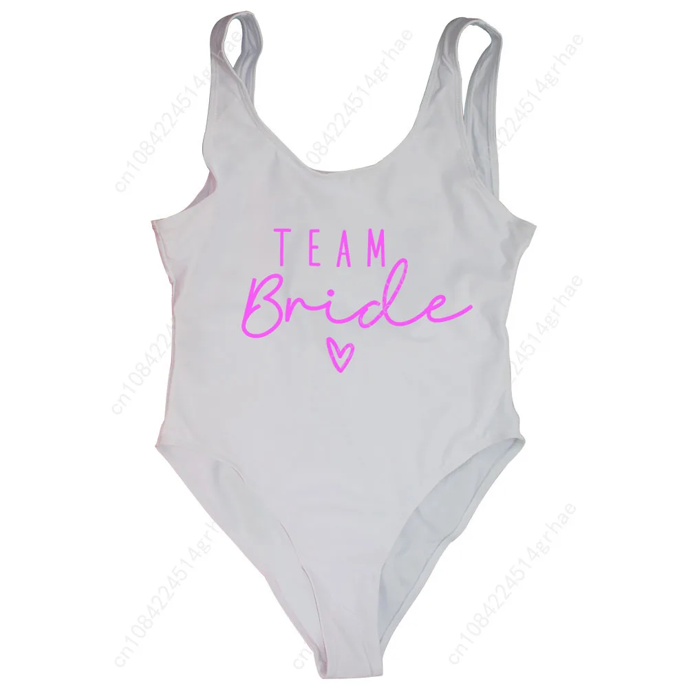 2025 New S-3XL Team Bride One-Piece Swimsuit Woman Green Swimwear Hen Bachelorette Party Swimsuits Beachwear Bridal Bathing Suit